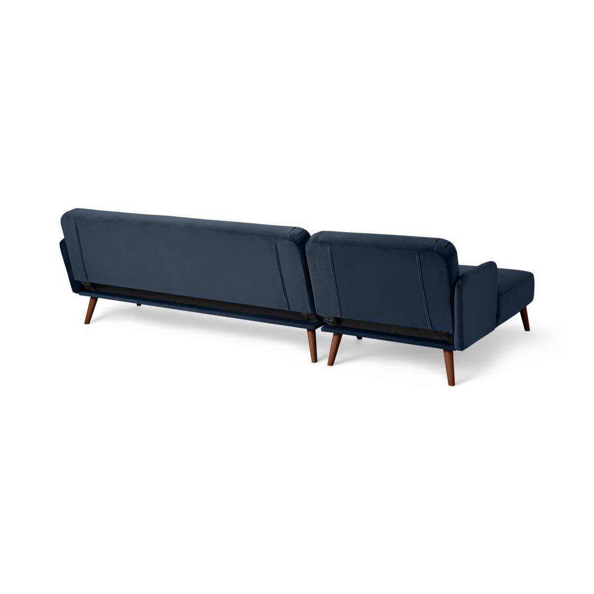 Elvi Left Hand Facing Chaise End Click Clack Sofa Bed, Sapphire Blue Velvet – image 8