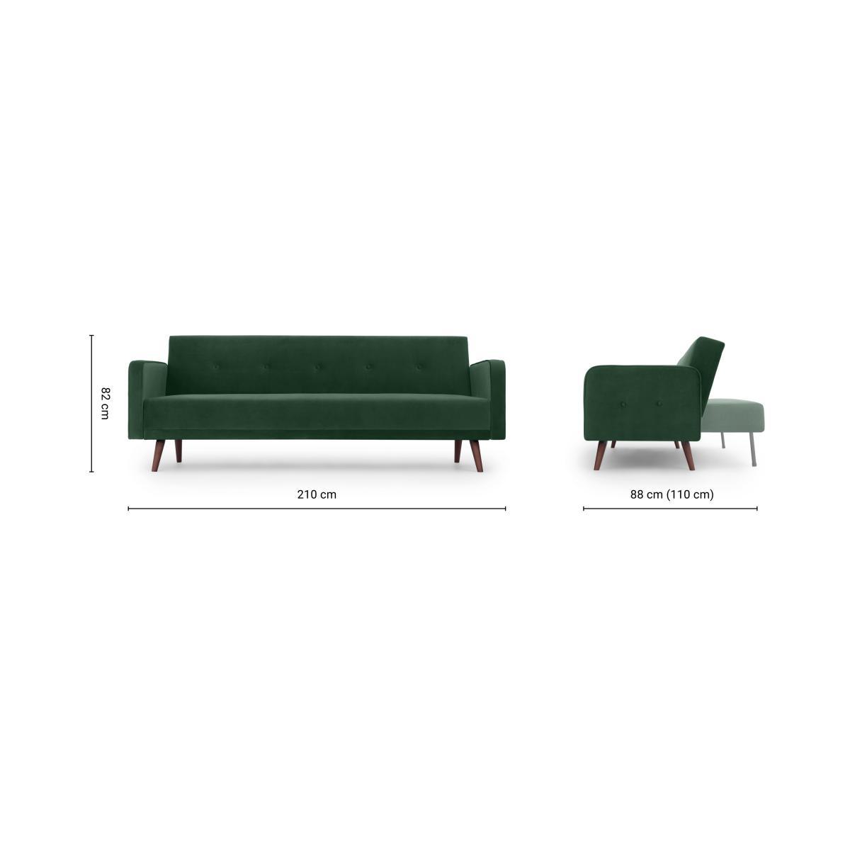 Chou Click Clack Sofa Bed, Moss Green Velvet – image 10