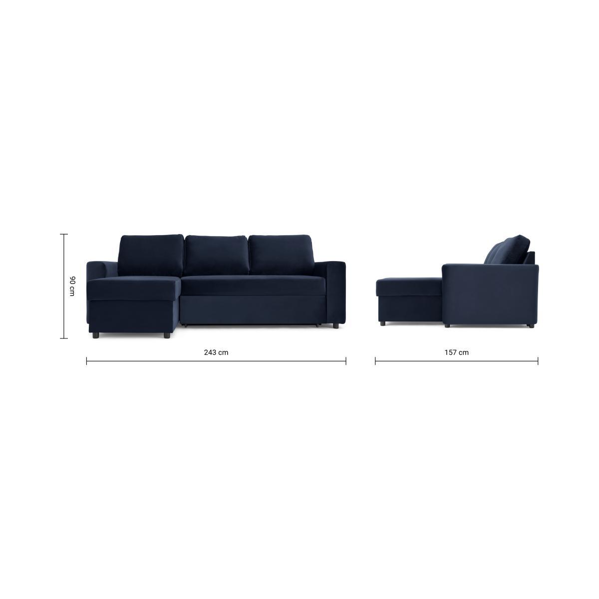Aidian Corner Sofa Bed with Storage, Regal Blue Velvet – image 12