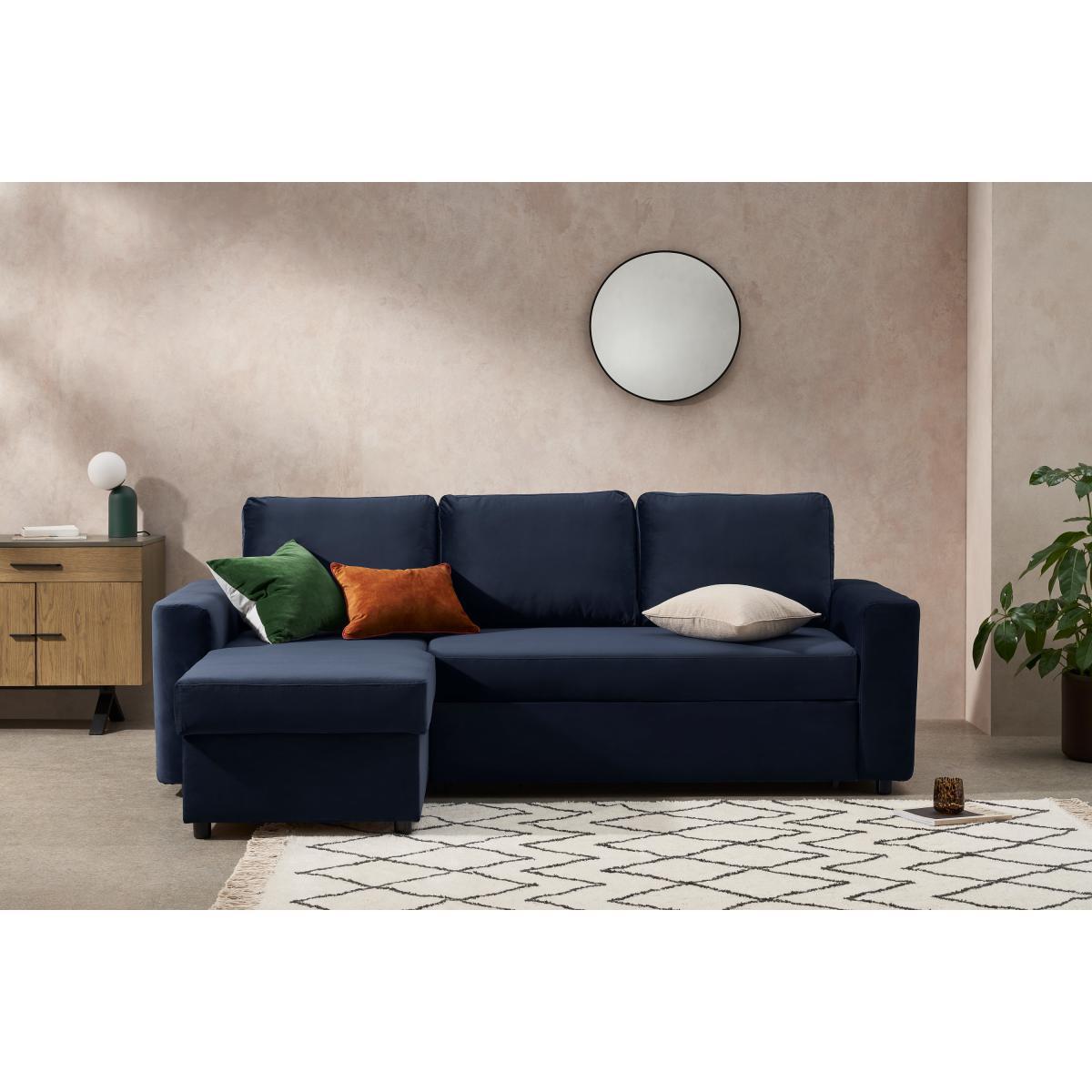 Aidian Corner Sofa Bed with Storage, Regal Blue Velvet – image 4