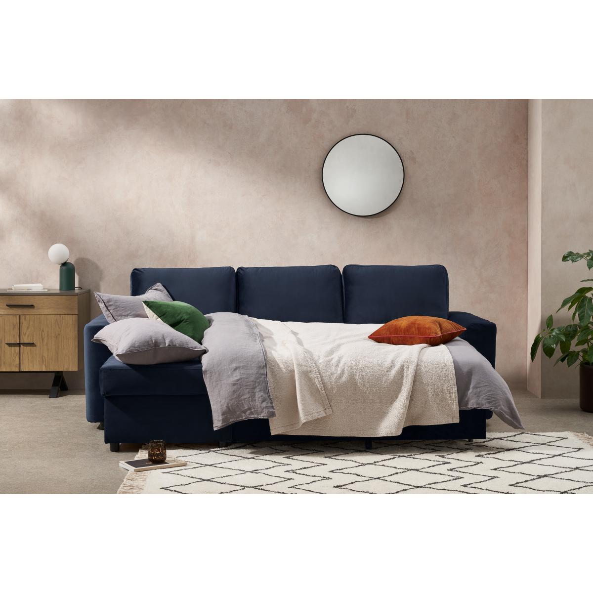 Aidian Corner Sofa Bed with Storage, Regal Blue Velvet – image 9