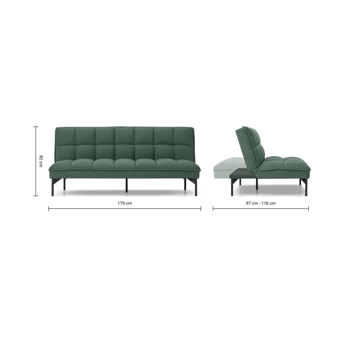 Hallie Click Clack Sofa Bed, Bay Green – image 10