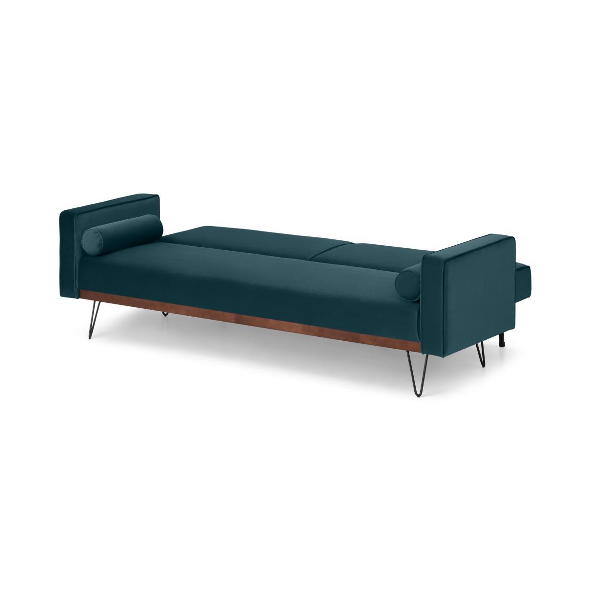 Warner Click Clack Sofa Bed, Steel Blue Velvet – image 6