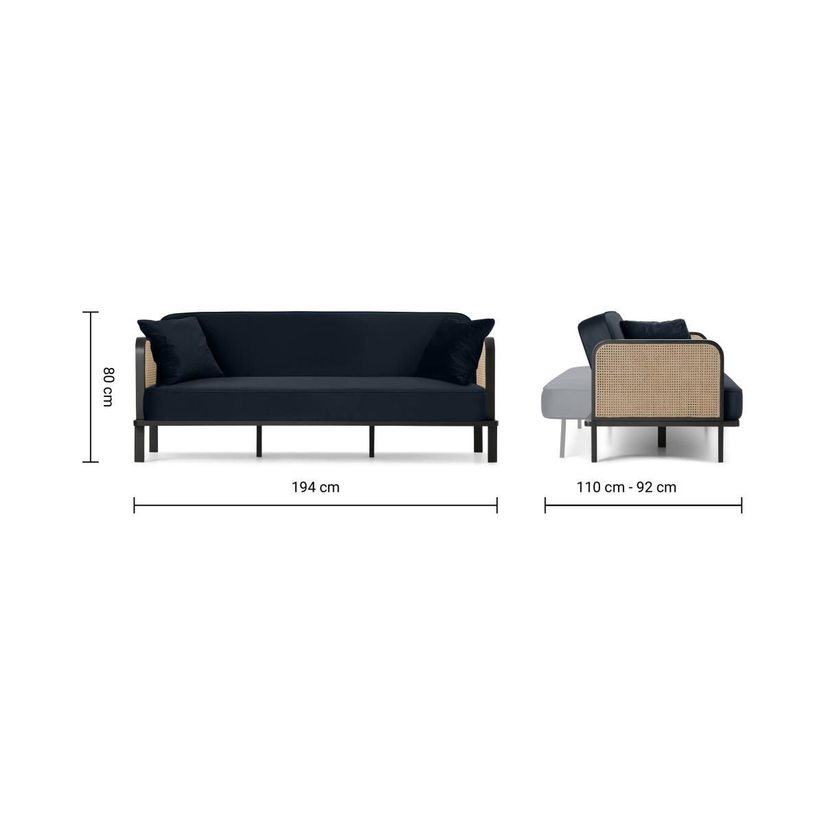 Toriko Click Clack Sofa Bed, Twilight Blue Velvet – image 10