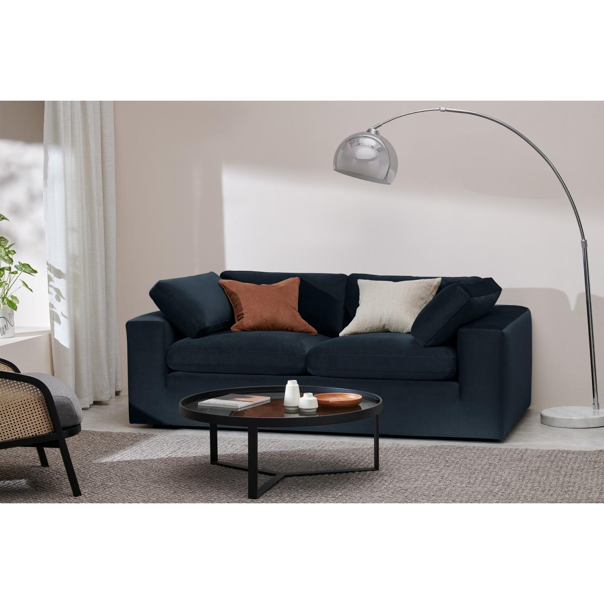 Samona 3 Seater Sofa Bed, Dark Blue Velvet – image 4