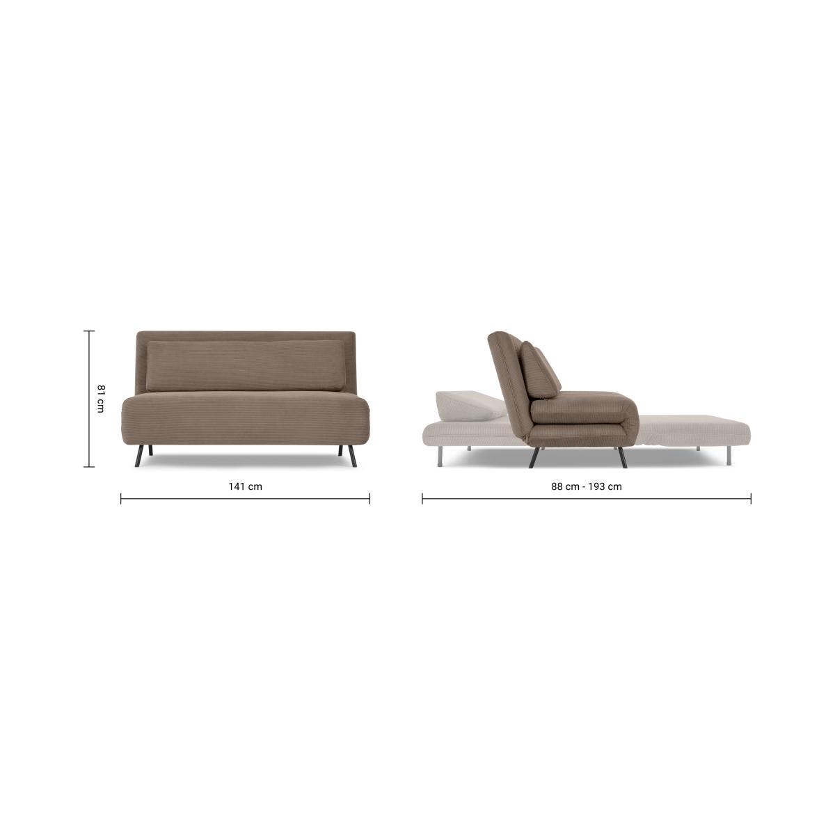 Kahlo Large Sofa Bed, Taupe Corduroy Velvet – image 10