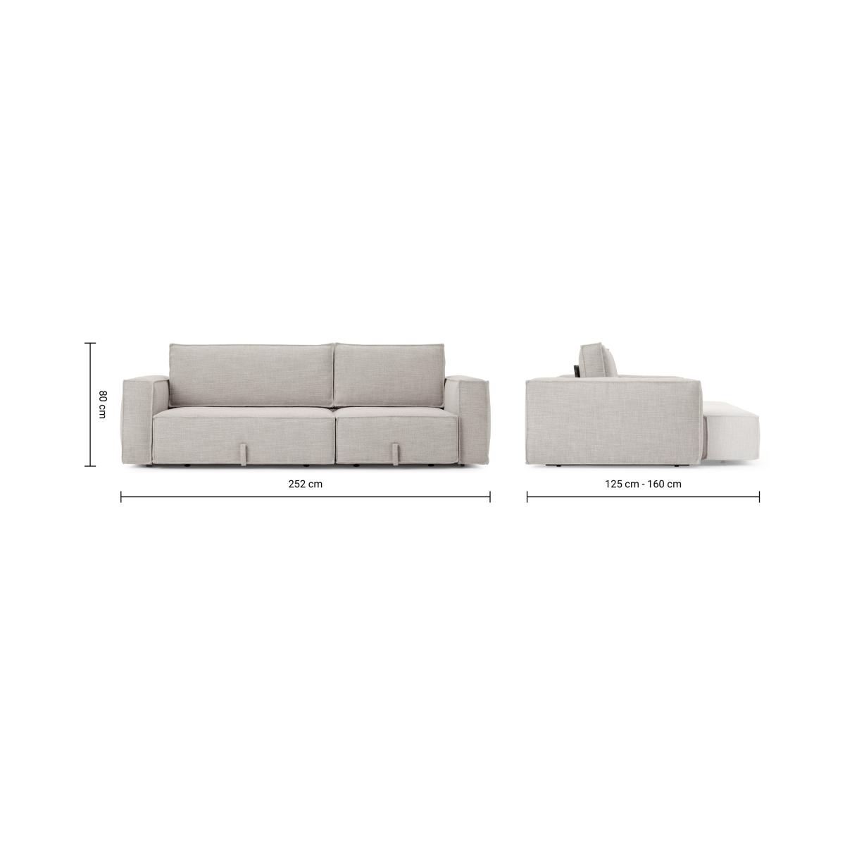 Carlo Extending Platform Sofa Bed, Latte Textured Weave – image 3