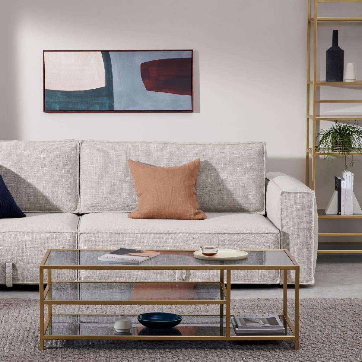 Carlo Extending Platform Sofa Bed, Latte Textured Weave – image 4