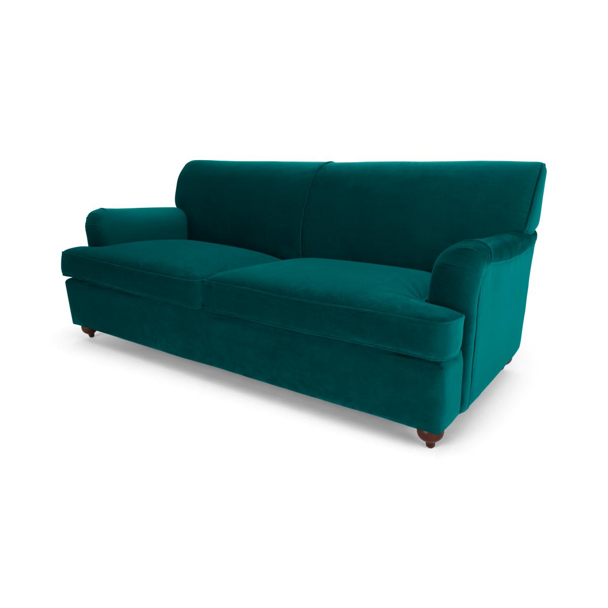 Orson 3 Seater Sofa Bed, Teal Blue Recycled Velvet – image 3