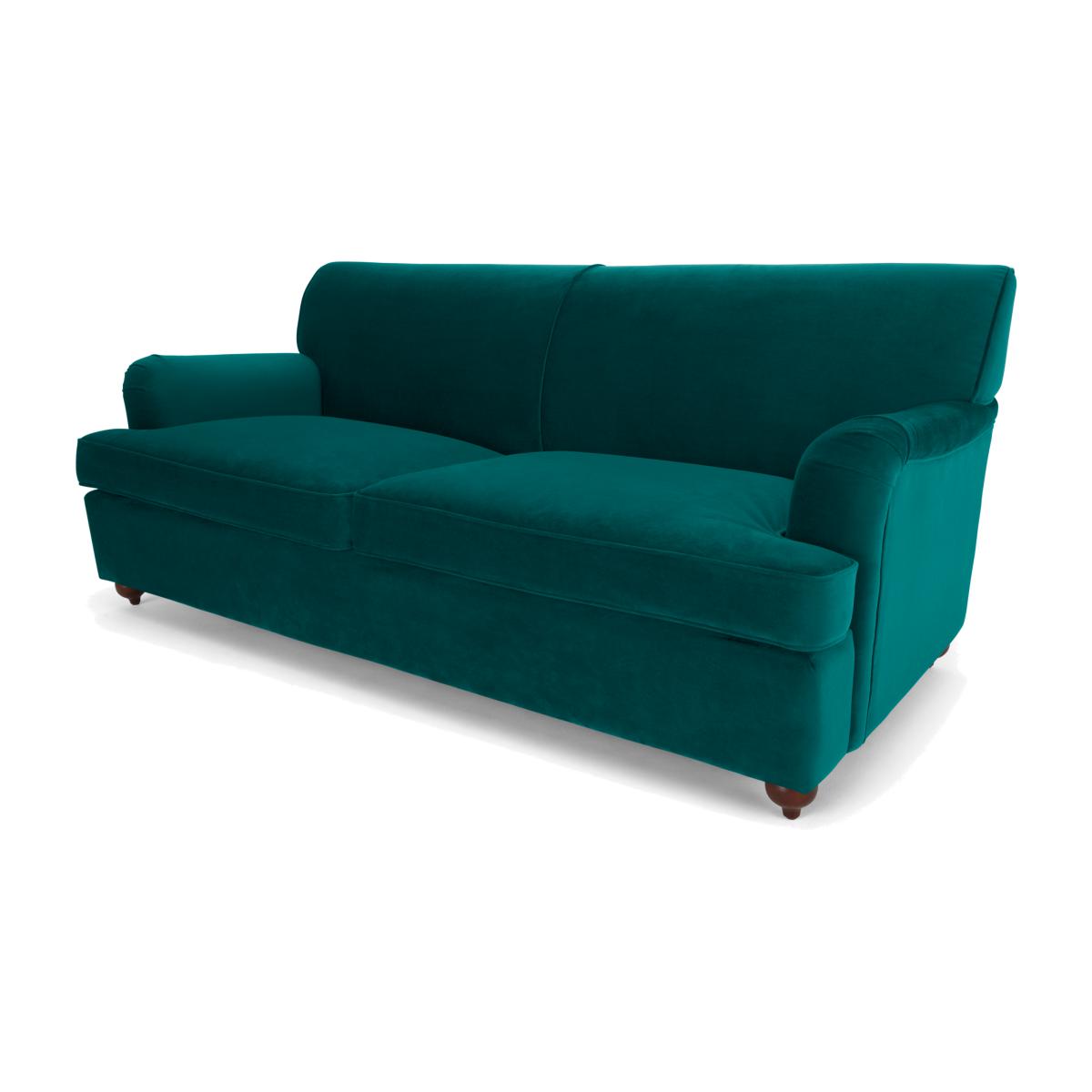 Orson 3 Seater Sofa Bed, Teal Blue Recycled Velvet – image 1