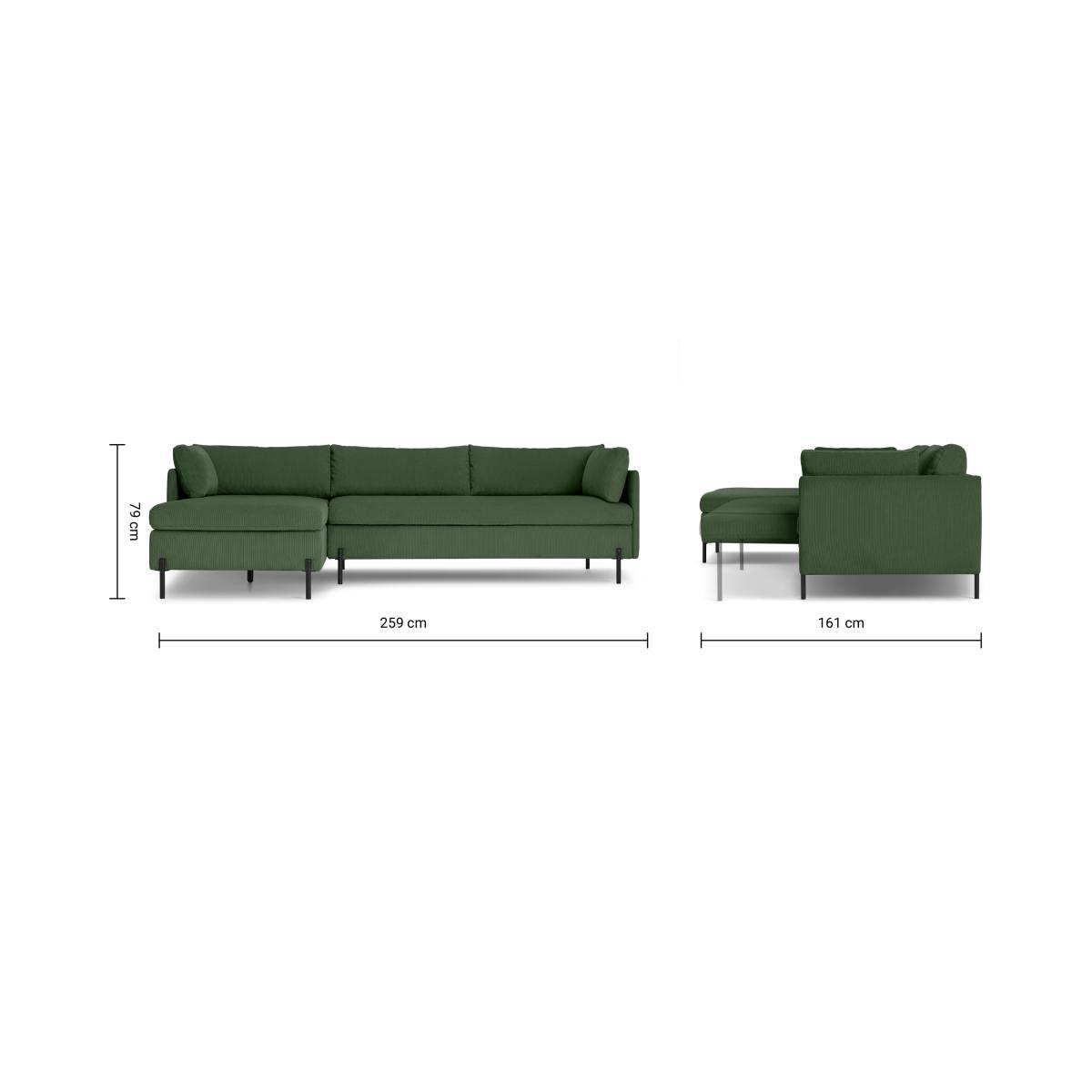 Zarina Left Hand Facing Chaise End Corner Sofa Bed, Meadow Corduroy Velvet – image 11