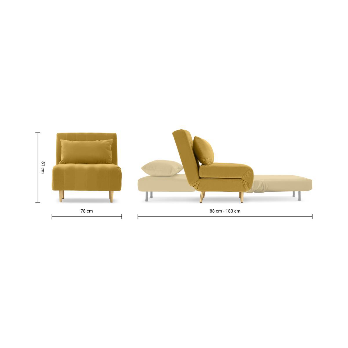 Bessie Single Sofa Bed, Antique Velvet – image 9