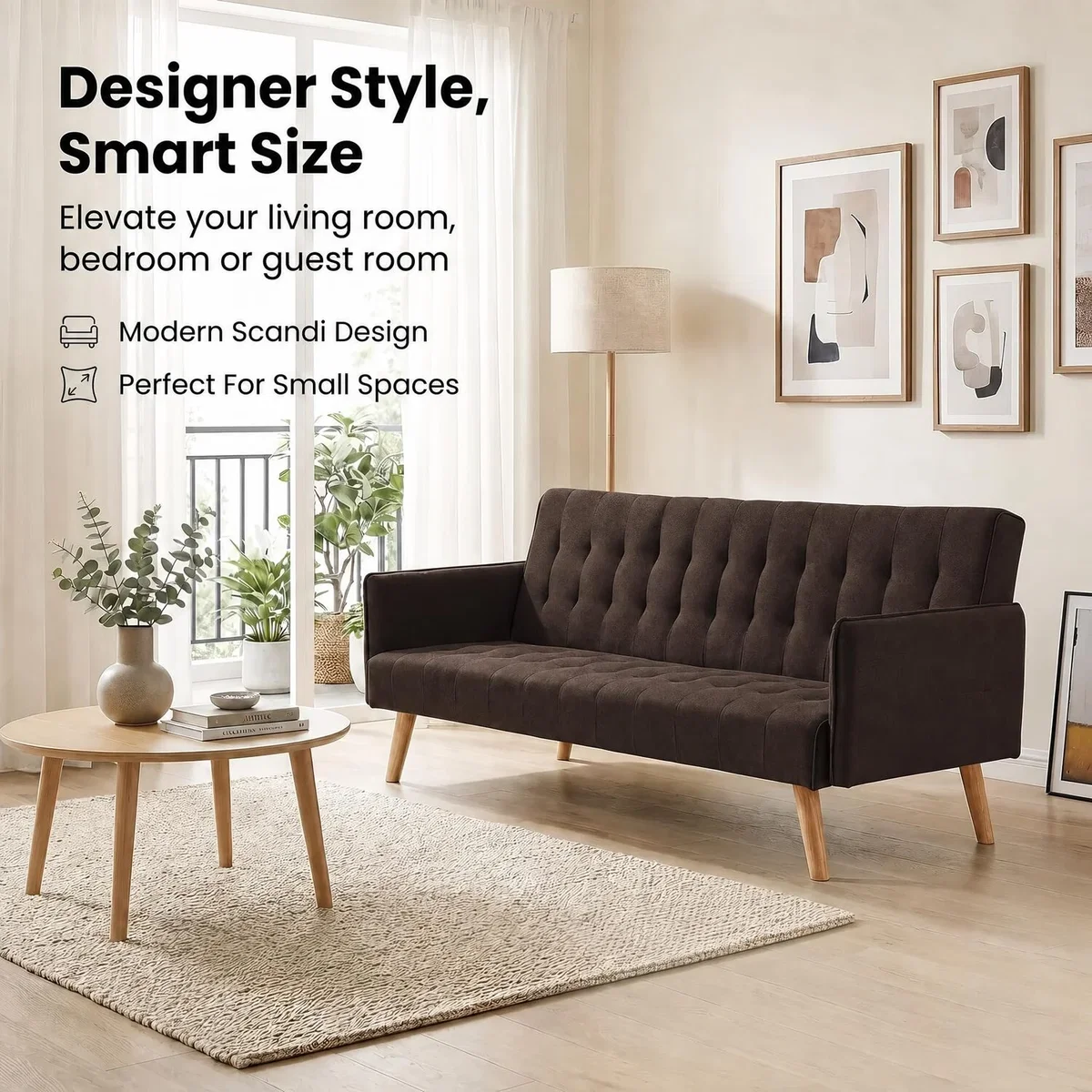 Mario Linen Sofa Bed - Brown – image 3