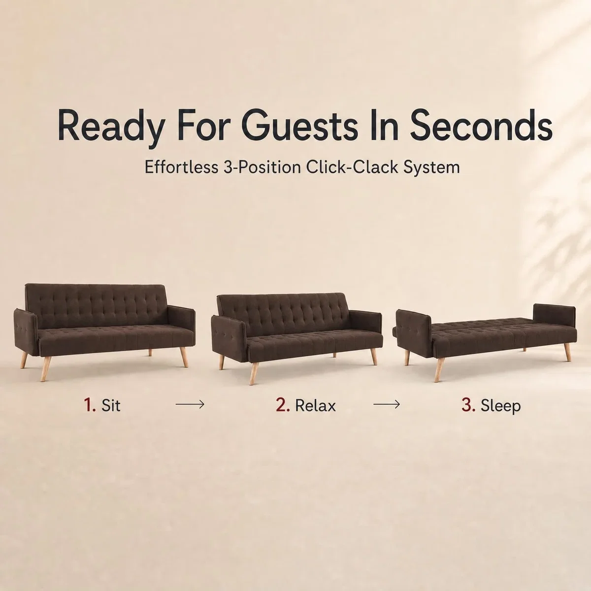 Mario Linen Sofa Bed - Brown – image 6