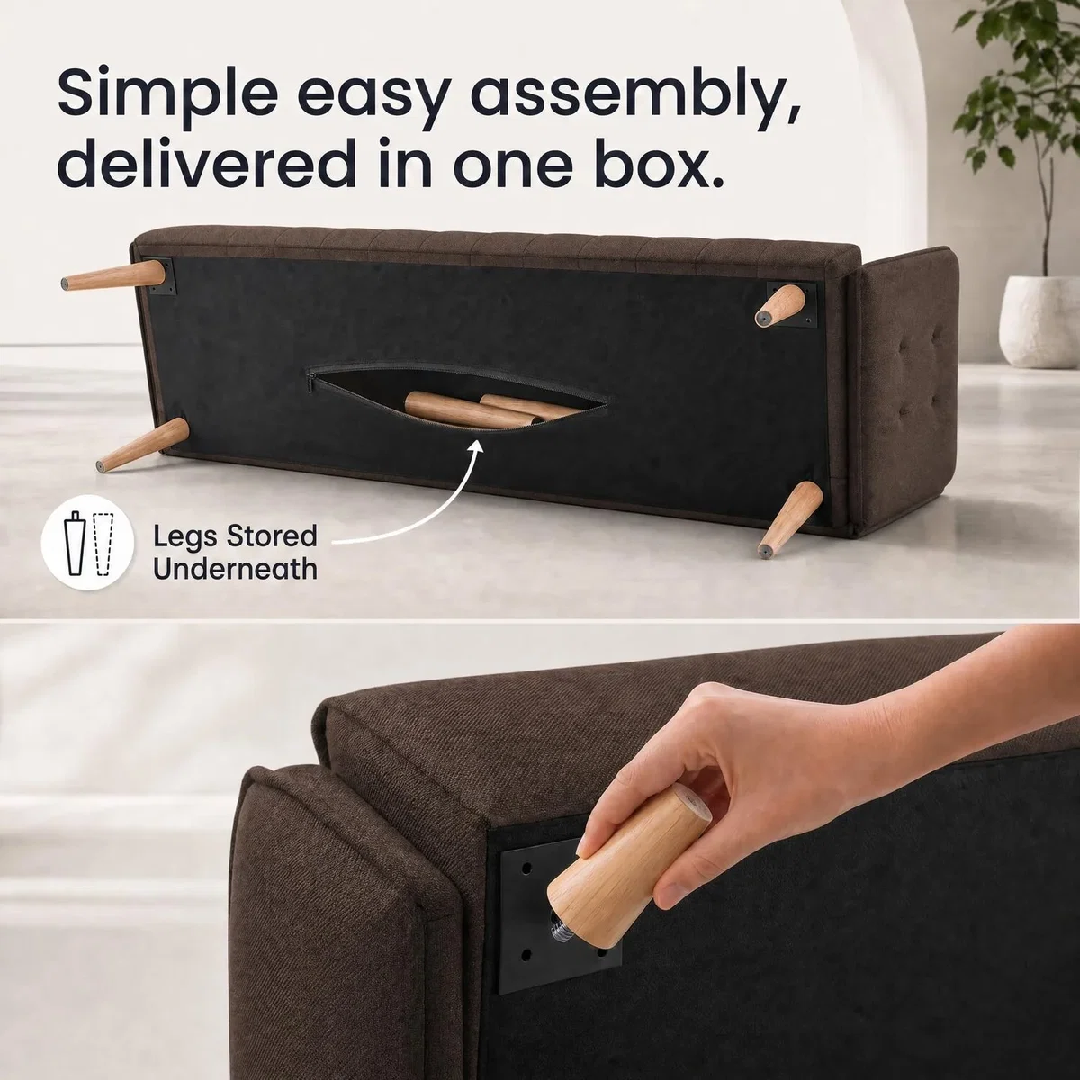 Mario Linen Sofa Bed - Brown – image 7