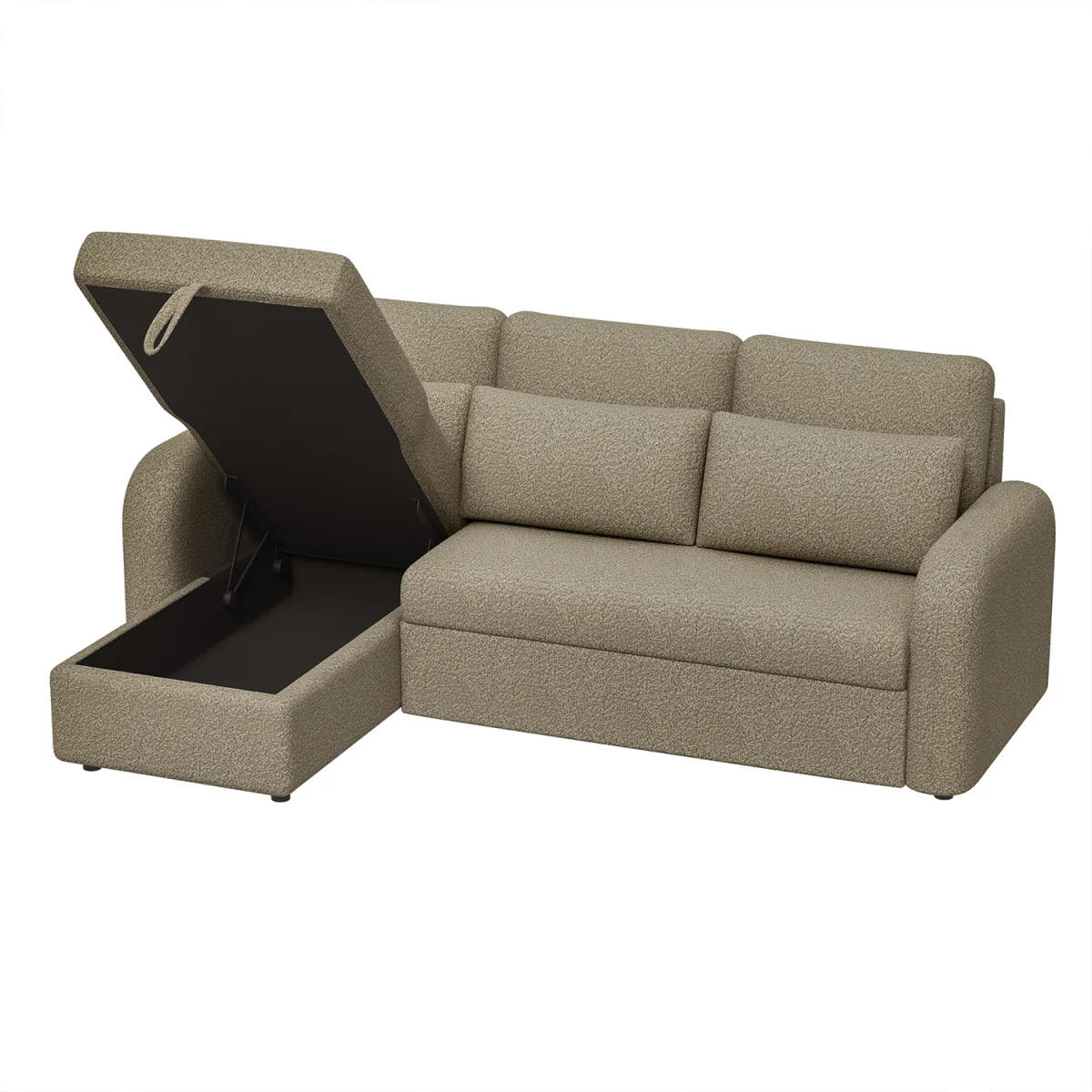 FLYN L-Shape 3-Seater Boucle Sofa Bed - Boucle Taupe – image 2