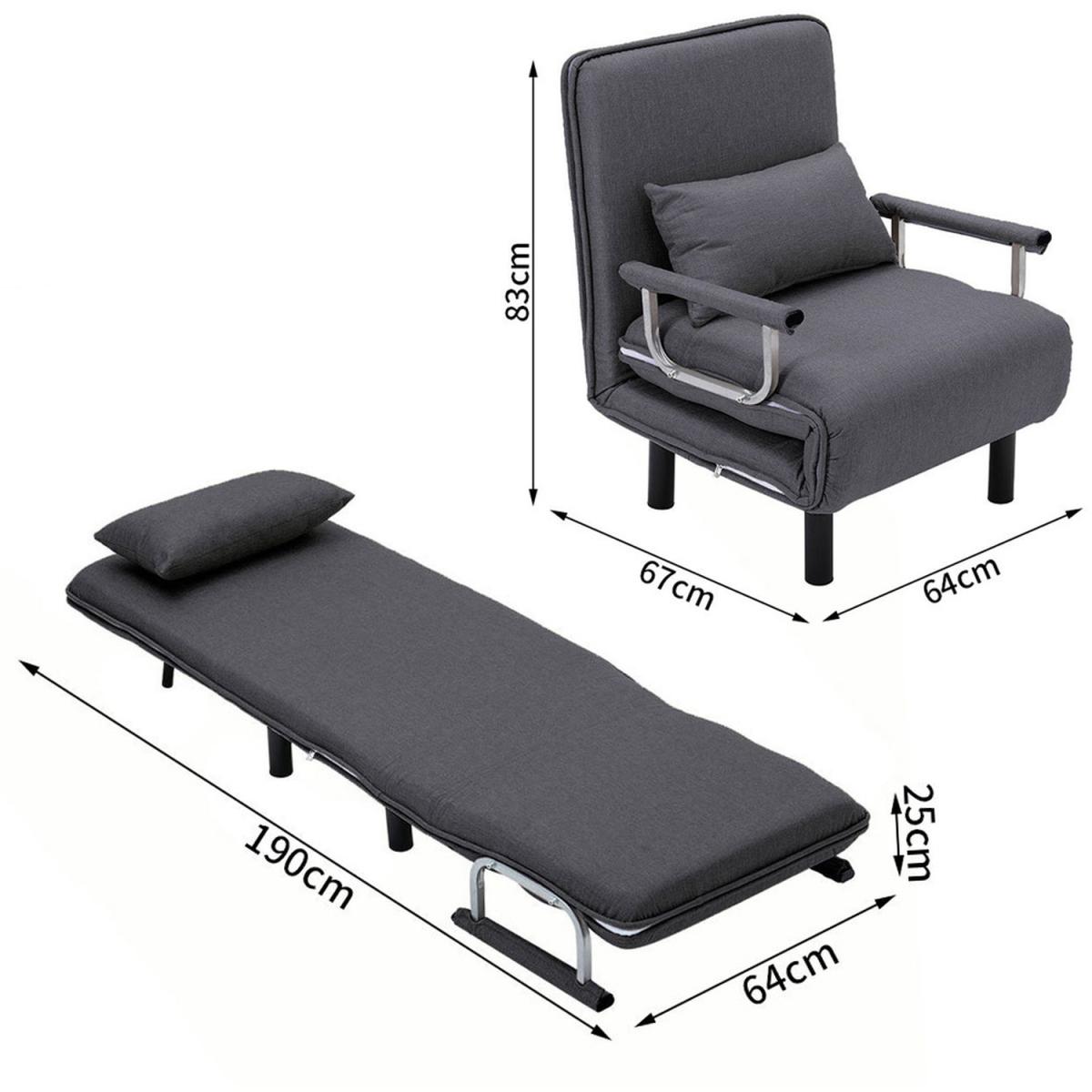 Foldable Single Sofa Bed - Grey – image 5
