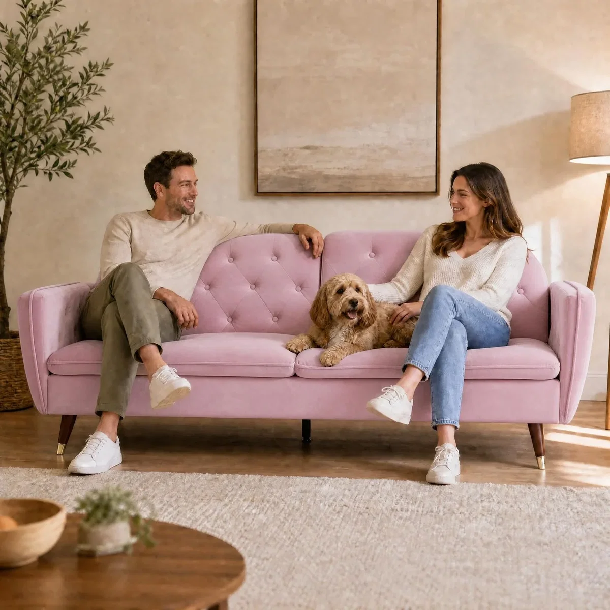 Victoria Velvet Sofa Bed - Pink – image 2