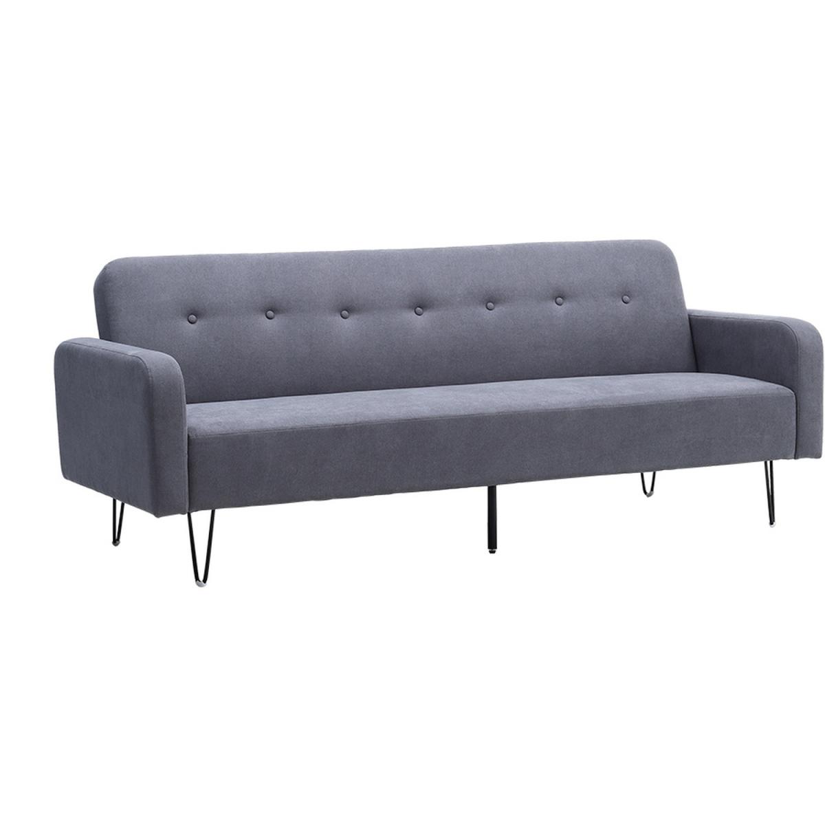 Modern Linen Upholstered Sofa Bed Convertible 3-Seater Sleeper Sofa - Grey – image 2