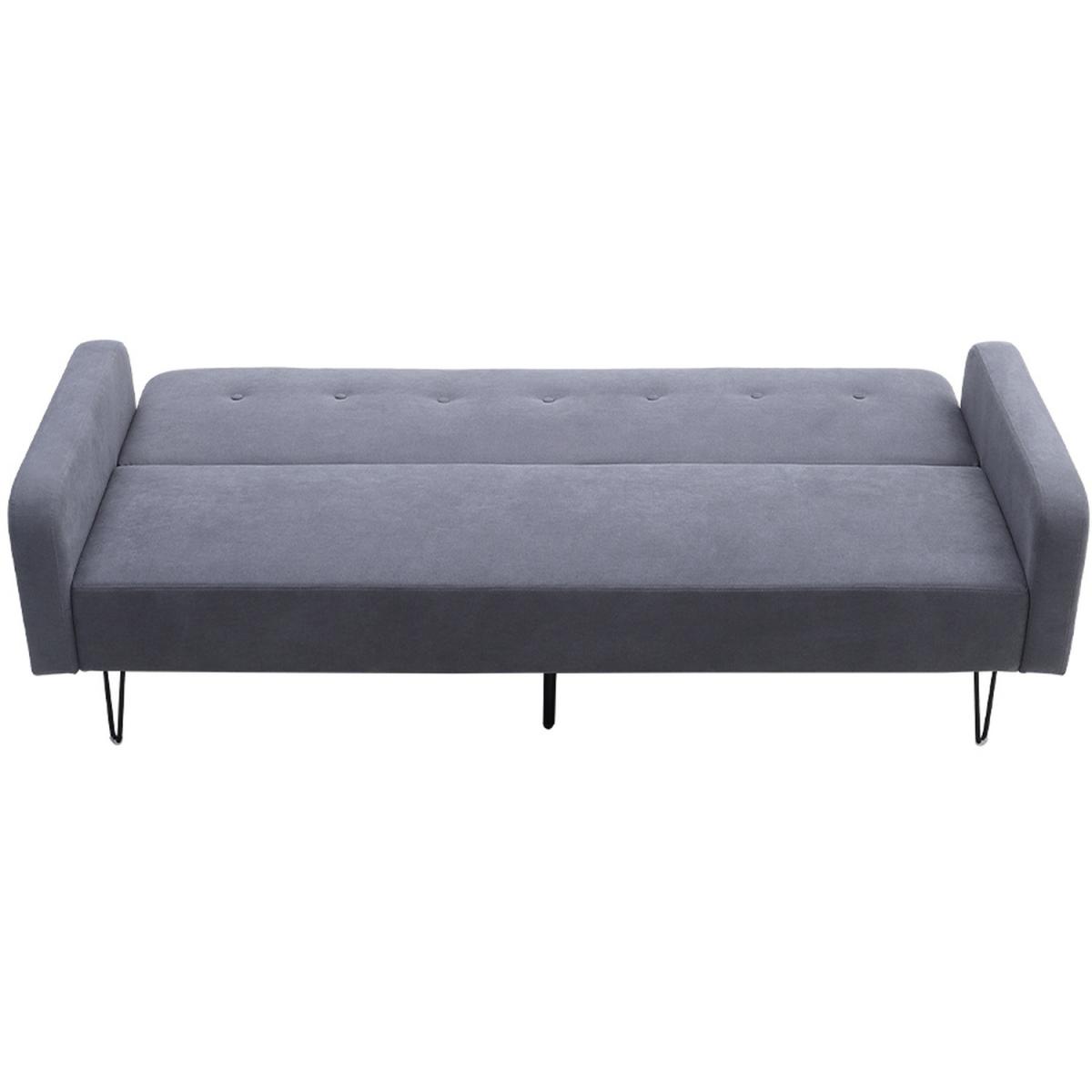 Modern Linen Upholstered Sofa Bed Convertible 3-Seater Sleeper Sofa - Grey – image 3