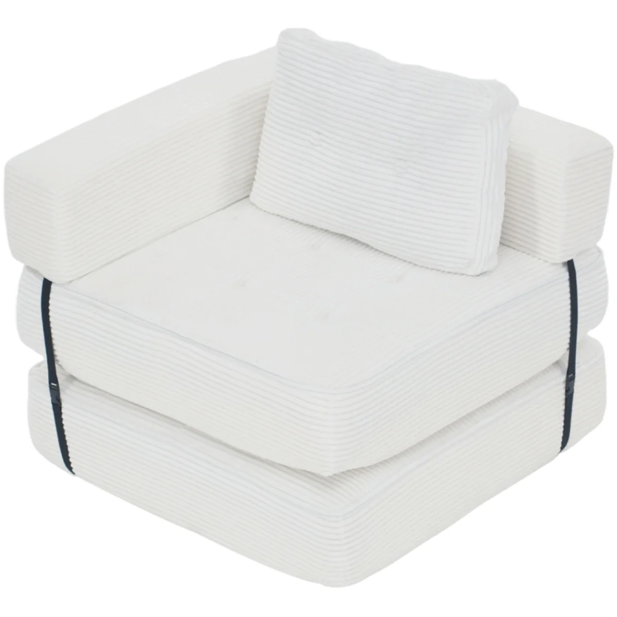 Fold-Out Sofa Bed with Pillow - White - White – image 2
