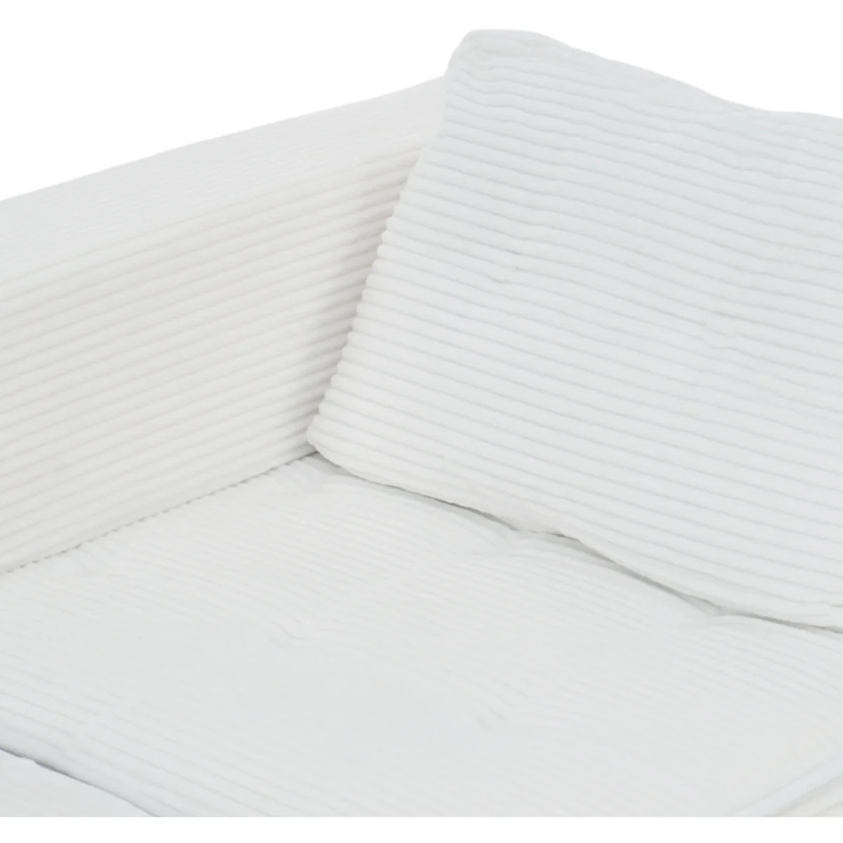 Fold-Out Sofa Bed with Pillow - White - White – image 9