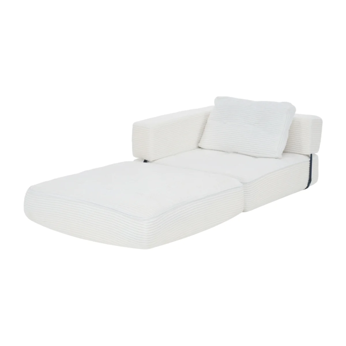 Fold-Out Sofa Bed with Pillow - White - White – image 1