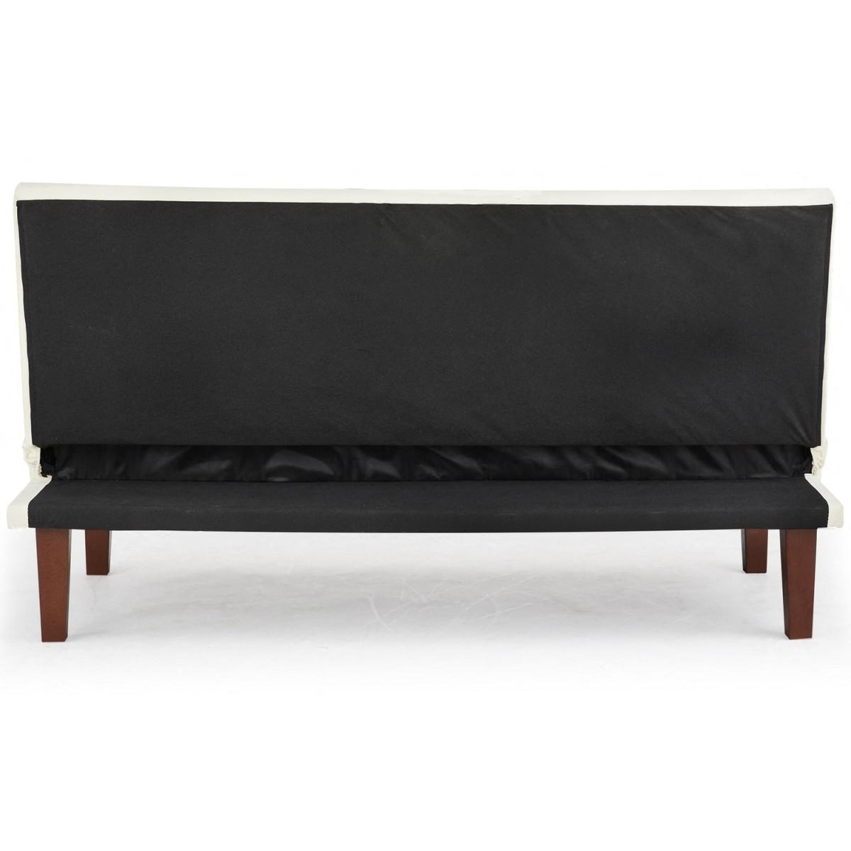 Fred 3 Seater Sofa Bed Velvet Studded edge Wooden Block Legs - Cream – image 6