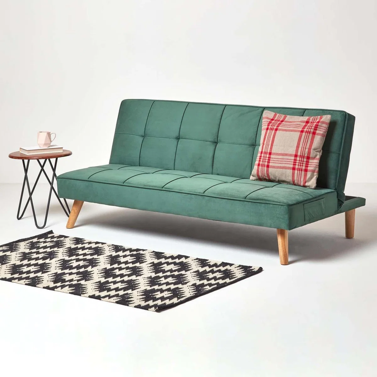 Bower Velvet Large 3 Seater Sofa Bed - Dark Green – image 3