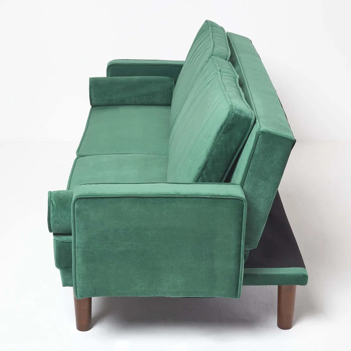 Stanley Velvet Large 3 Seater Sofa Bed - Dark Green – image 3
