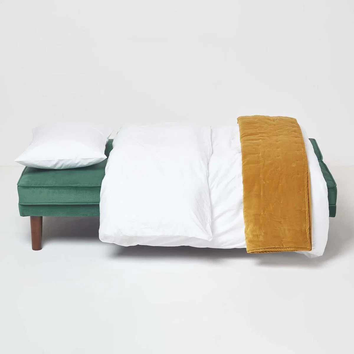 Stanley Velvet Large 3 Seater Sofa Bed - Dark Green – image 5