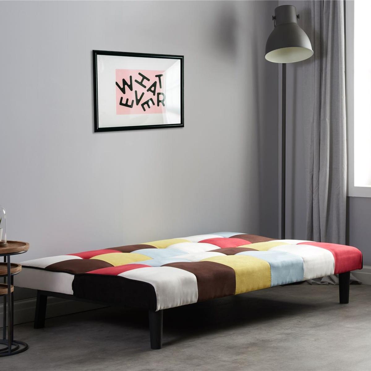 Settee Multi-Coloured Fabric Birlea Rainbow Sofa Bed - Multi – image 3