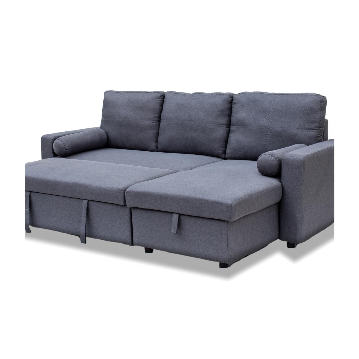 Manhattan 3 Seat Corner Sofa Bed Set - Grey