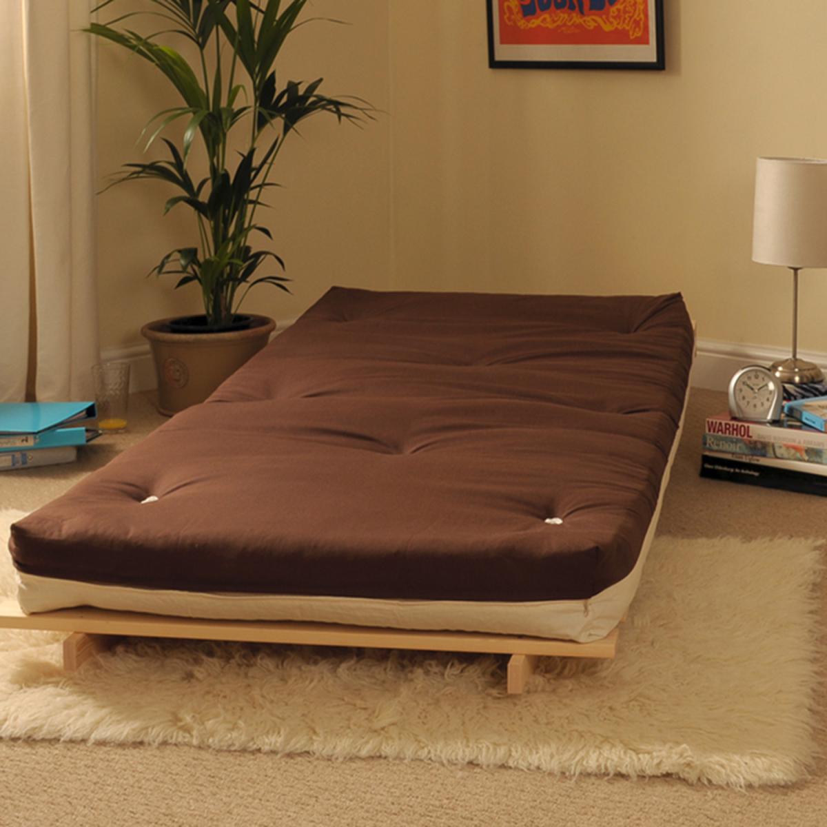 Chocolate and Cream 2ft6 Luxury Futon Sofa Bed – image 2