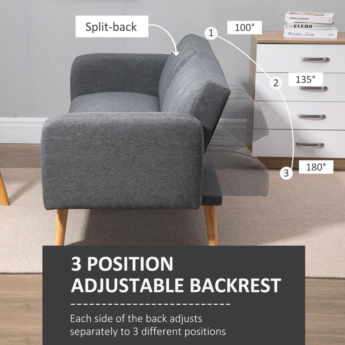 Two Seater Sofa Bed - Grey – image 5