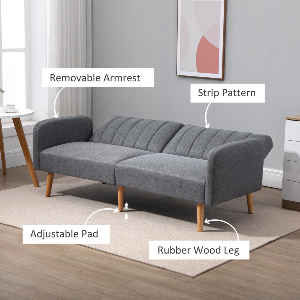 Two Seater Sofa Bed - Grey – image 6