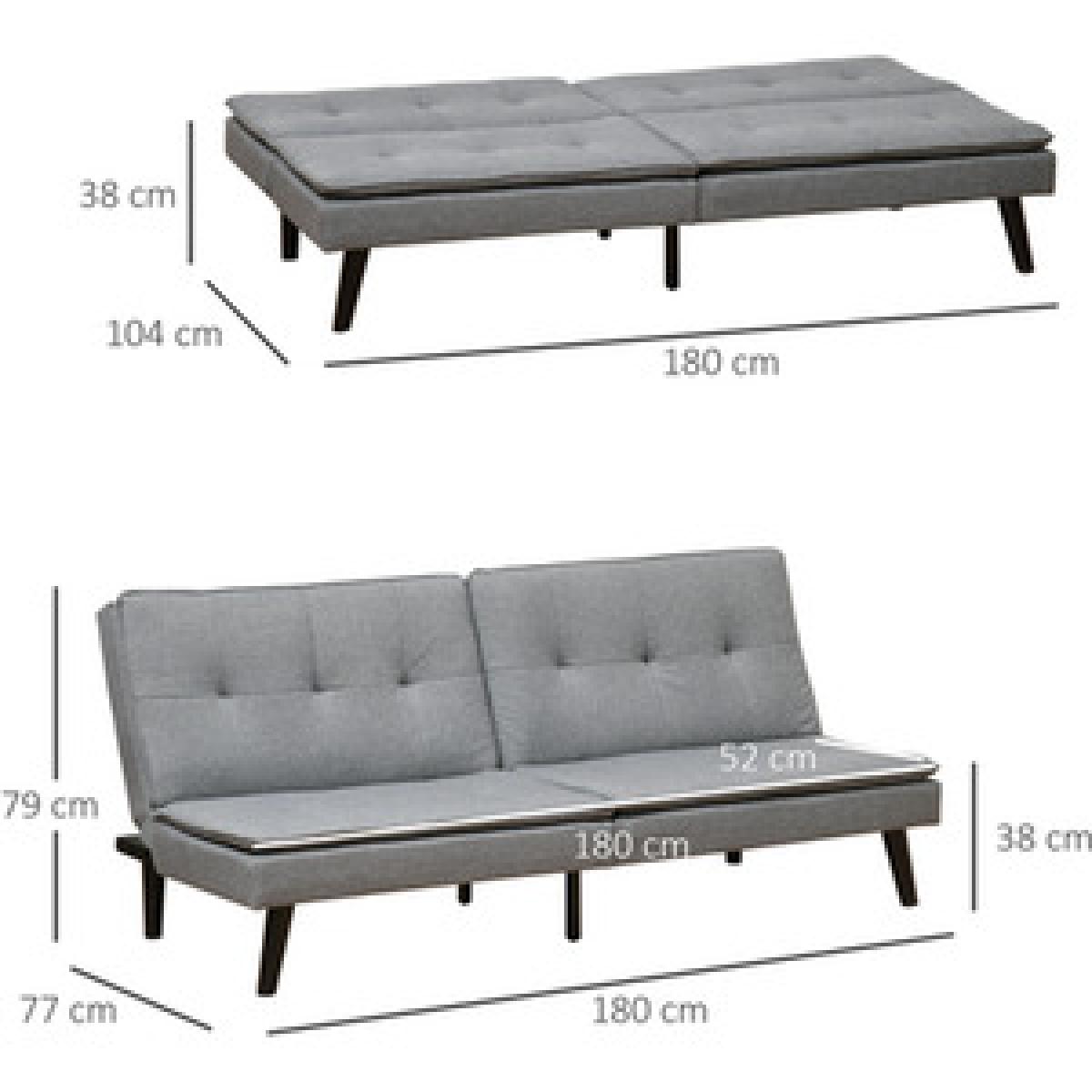 Convertible Futon Sofa Bed  - Grey – image 2