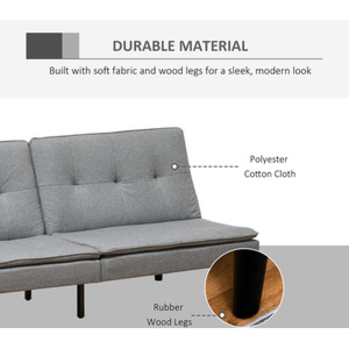 Convertible Futon Sofa Bed  - Grey – image 4
