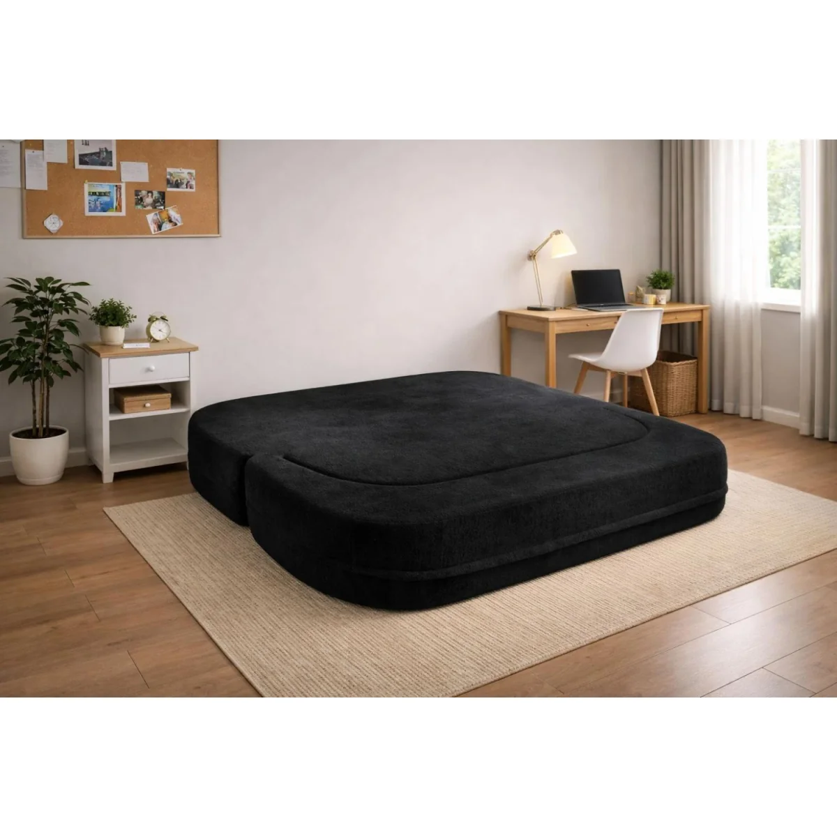 Elstead Black 2 Seater Convertible Sofa Bed - Black – image 2