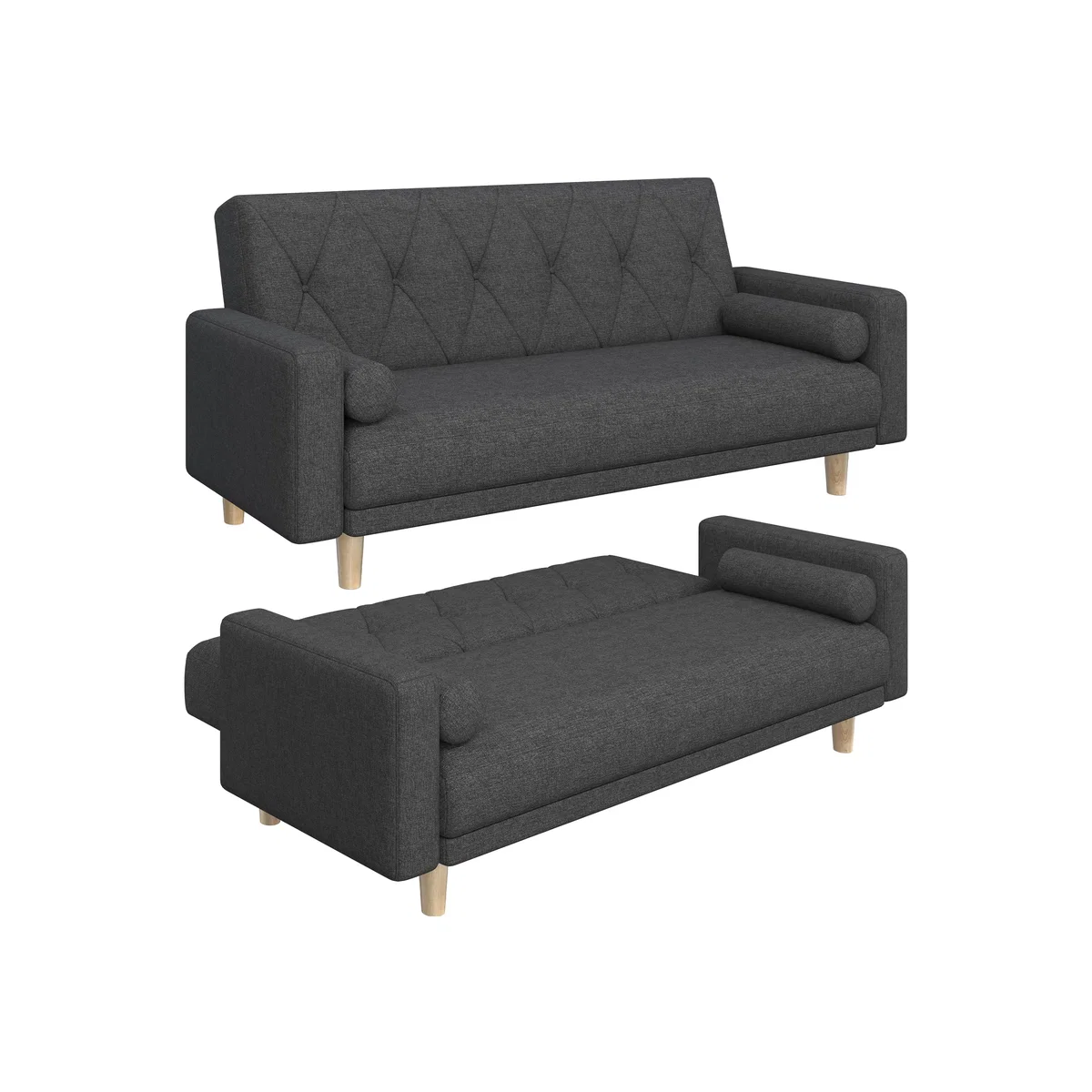 Yaheetech 3 Seater Sofa Bed with 2 Pillows – image 1