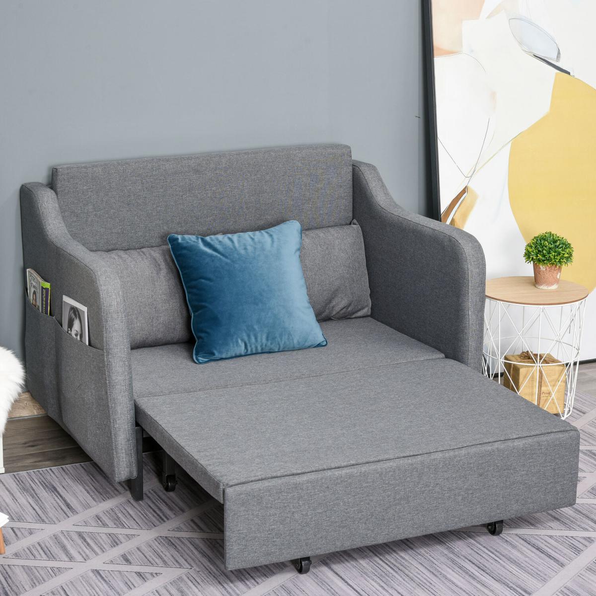 Convertible Sleeper Sofa Bed with Armrest - Grey – image 2