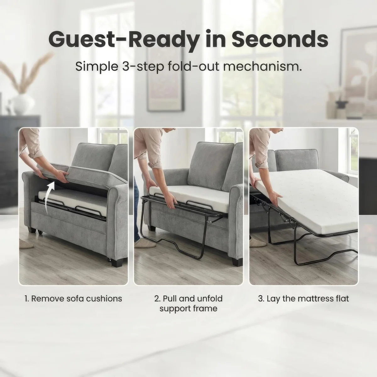 Ramy Corduroy Sofa Bed - Grey – image 6
