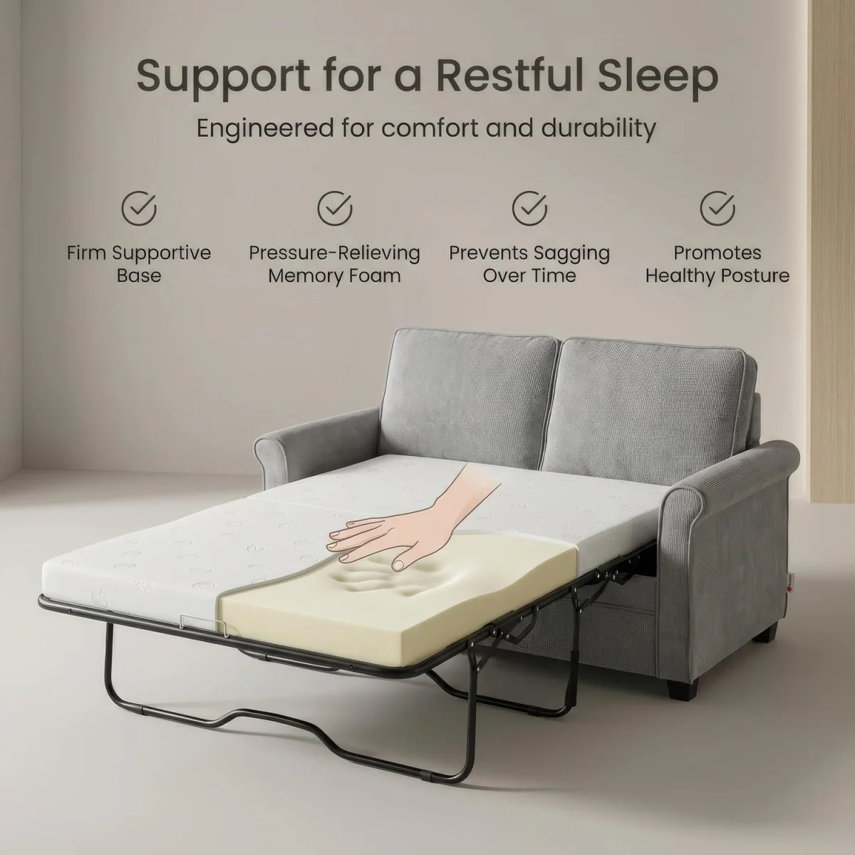 Ramy Corduroy Sofa Bed - Grey – image 7