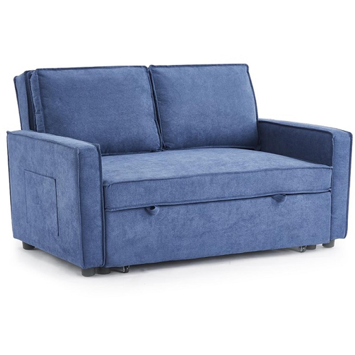 Canterbury 2 Seater Pull Out Sofa Bed Fabric - Blue Fabric – image 2