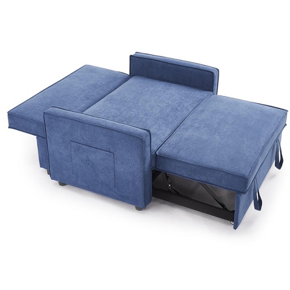 Canterbury 2 Seater Pull Out Sofa Bed Fabric - Blue Fabric – image 4