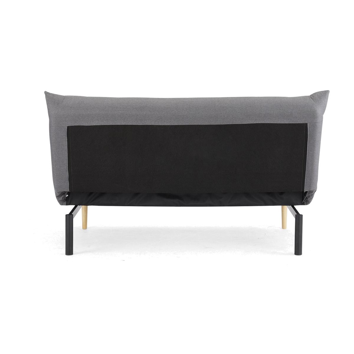 Charlie 3 Seater Sofa Bed Fabric Pillow Topper Tufted Backrest Wooden Leg - Grey – image 1