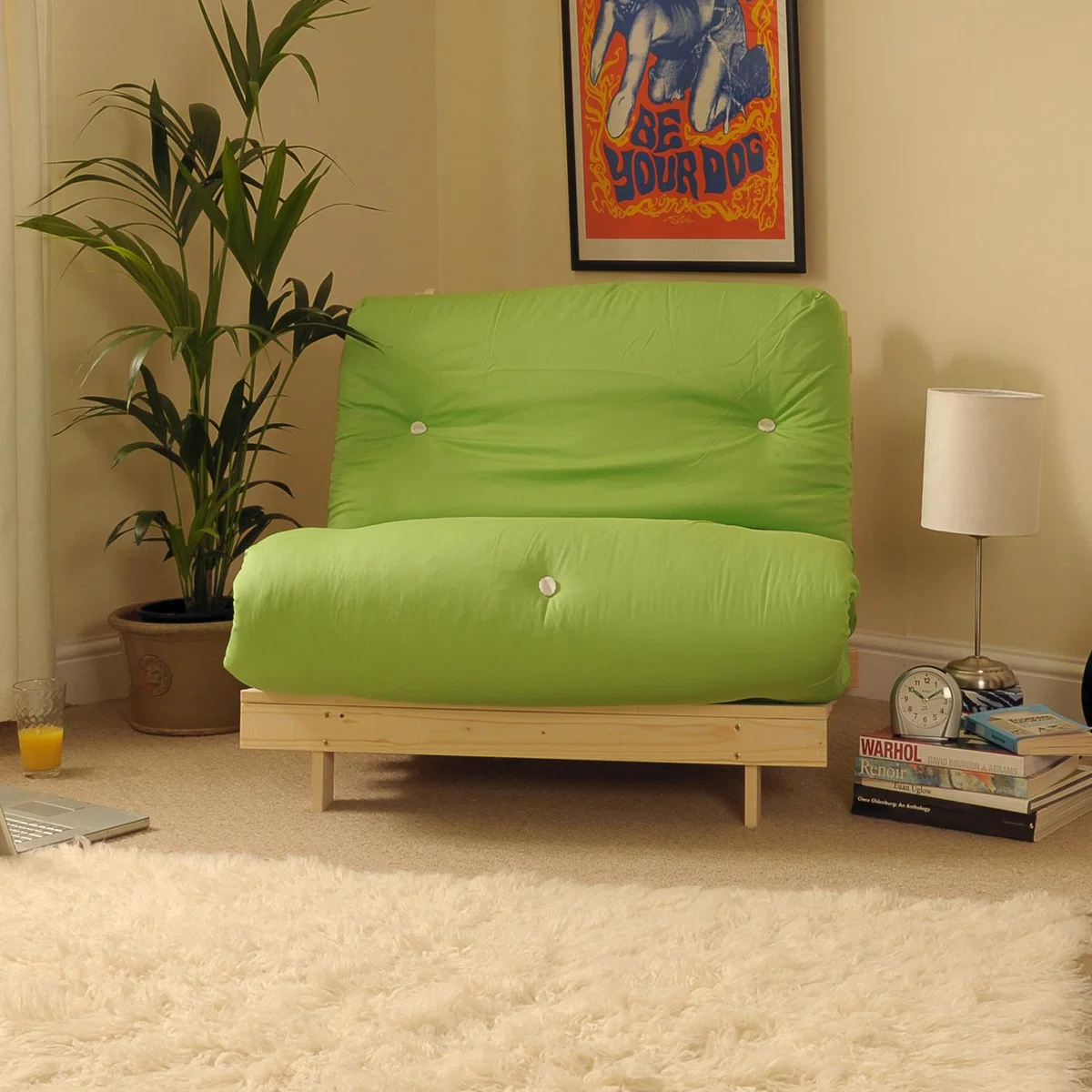 Lime 2ft6 Luxury Futon Sofa Bed – image 1