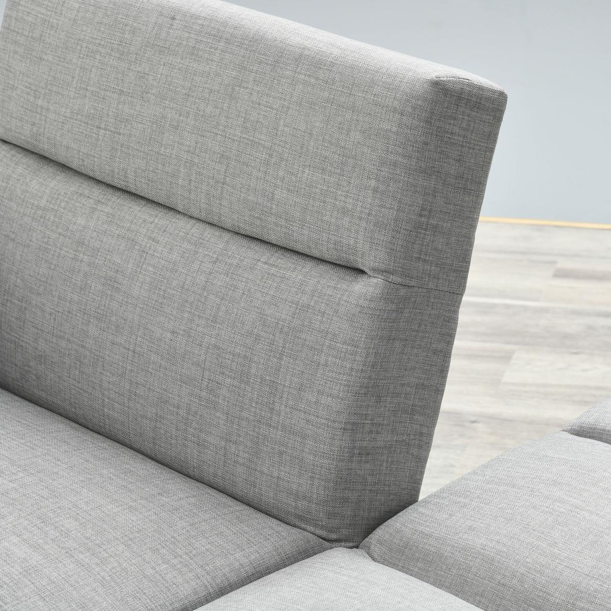 Upholstered Sofa Bed with Footstool - Light grey – image 6