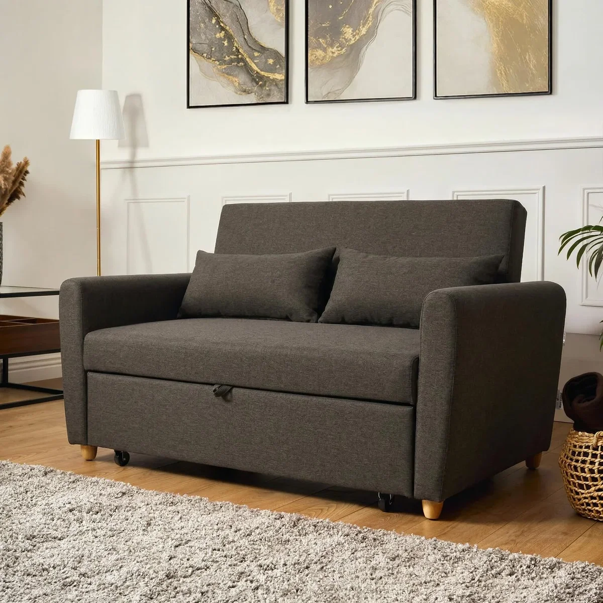 Dahlia Linen Sofa Bed - Brown – image 2