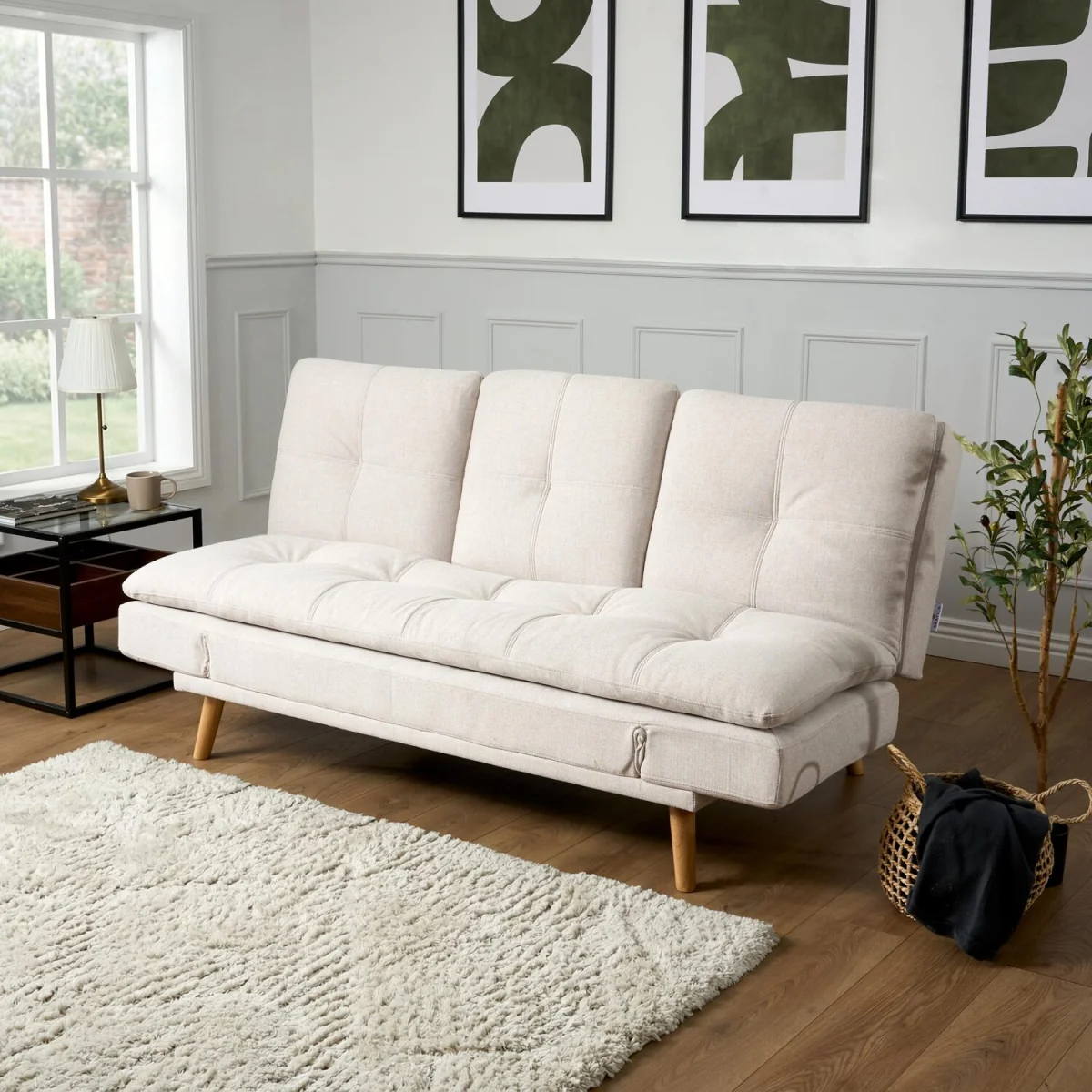 Soho Linen Sofa Bed - Beige – image 3